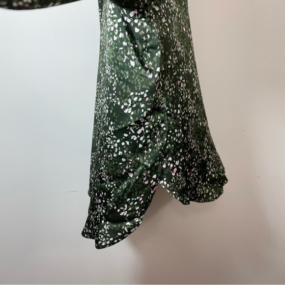 NWT Banana Republic blouse size XL green pink speckled long sleeve - Picture 4 of 8